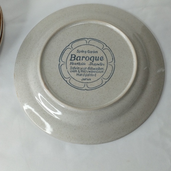 Set of Spring Garden Baroque Hearthside Stoneware Salad Plates 7.5" - Picture 3 of 4